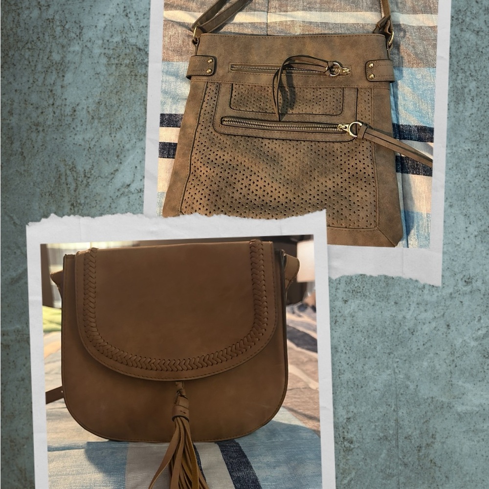 Elegant Tan Shoulder Bags with Tassel